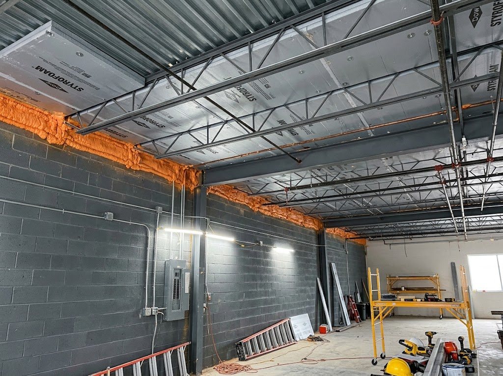 Sealed and insulated roof-to-wall joint after the work