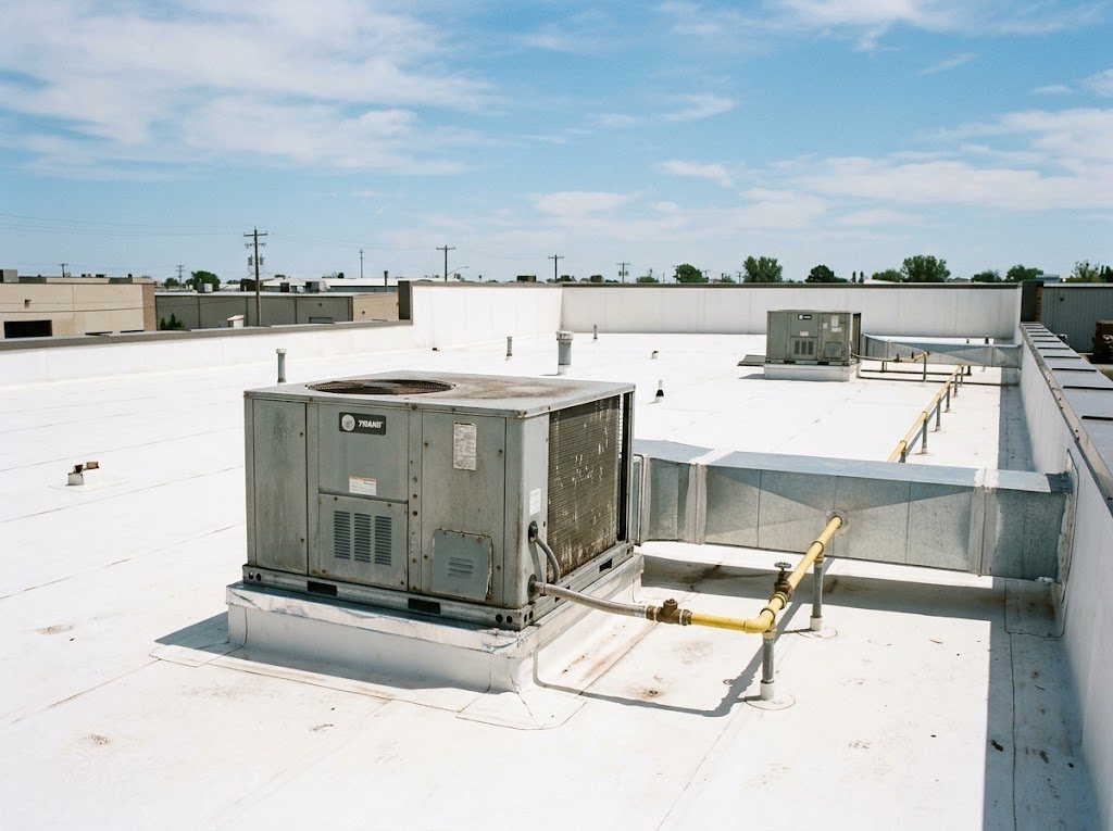 Rooftop HVAC unit on a commercial roof